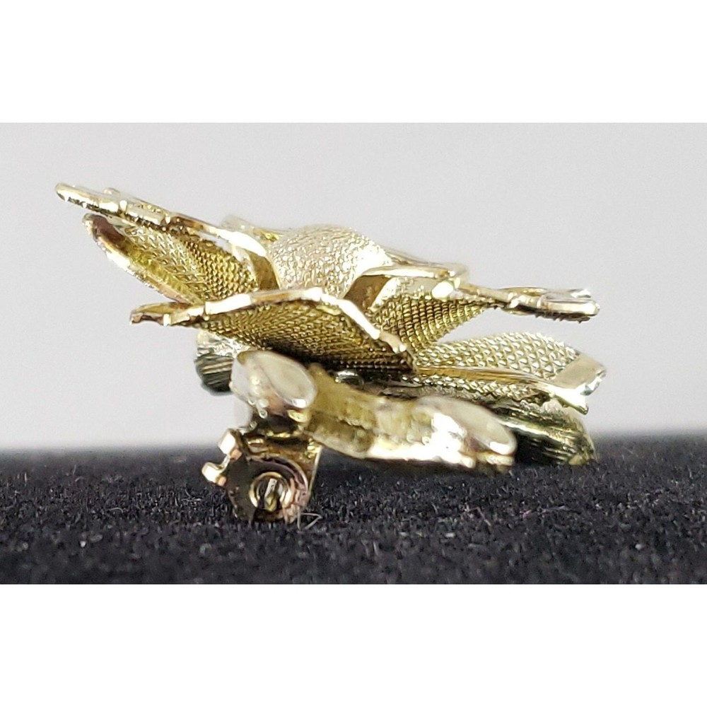 Vintage Unsigned Three Dimensional Metal Floral B… - image 5